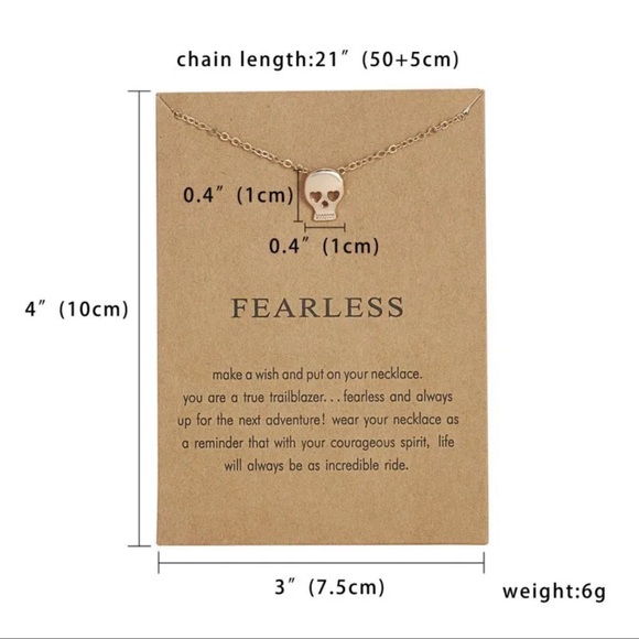 NEW Fearless Skull Necklace - Picture 2 of 3